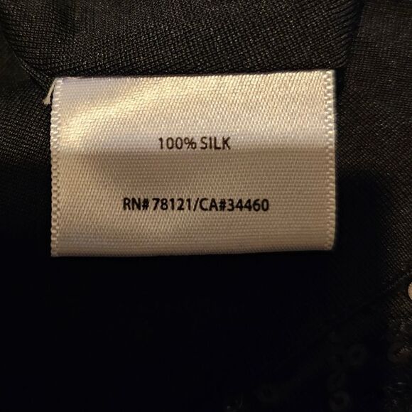 SOLD!! EILEEN FISHER Black Sequin Silk Knit Open Drape Jacket Cardigan - Size 2X - Picture 7 of 7